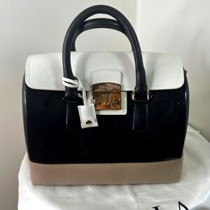 Furla Candy Tricolor Rubber + Leather Sachel